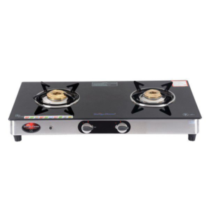 Gas Stove Surya Flame 2B Excel BLK SS Spark Auto JUMBO